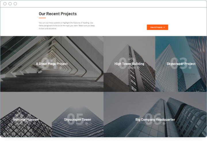core block layout for web pages