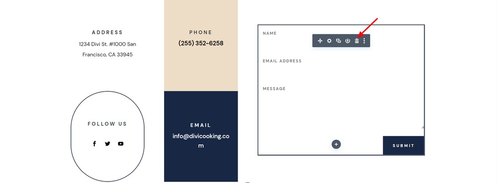 Delete single block with Divi