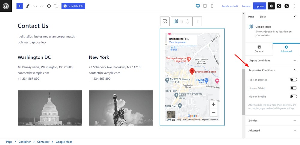 How to add Google Maps to a WordPress website for free Advance Maps settings