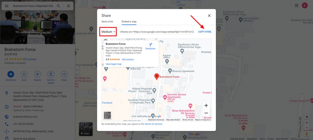 How to add Google Maps to a WordPress website for free Copy embed code snippet