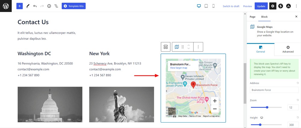 How to add Google Maps to a WordPress website for free Google Maps added