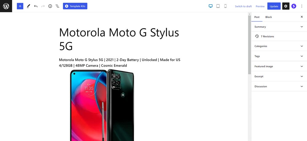 Edit post to editor panel