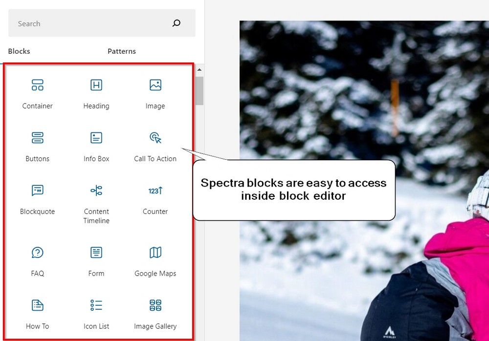 Beaver Builder vs Elementor vs Spectra: Which one is best for you? spectra blocks easily accessible
