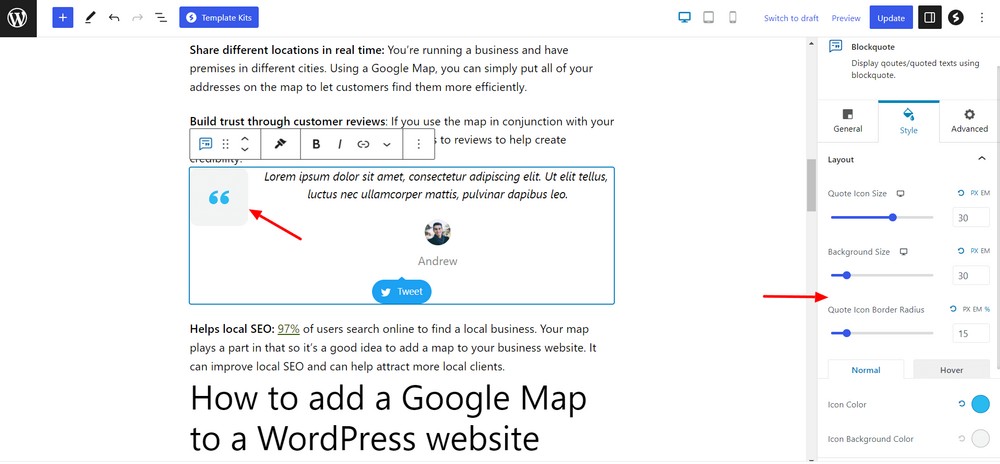 How to use the WordPress quote block to add quotations to your website Style the quote layout