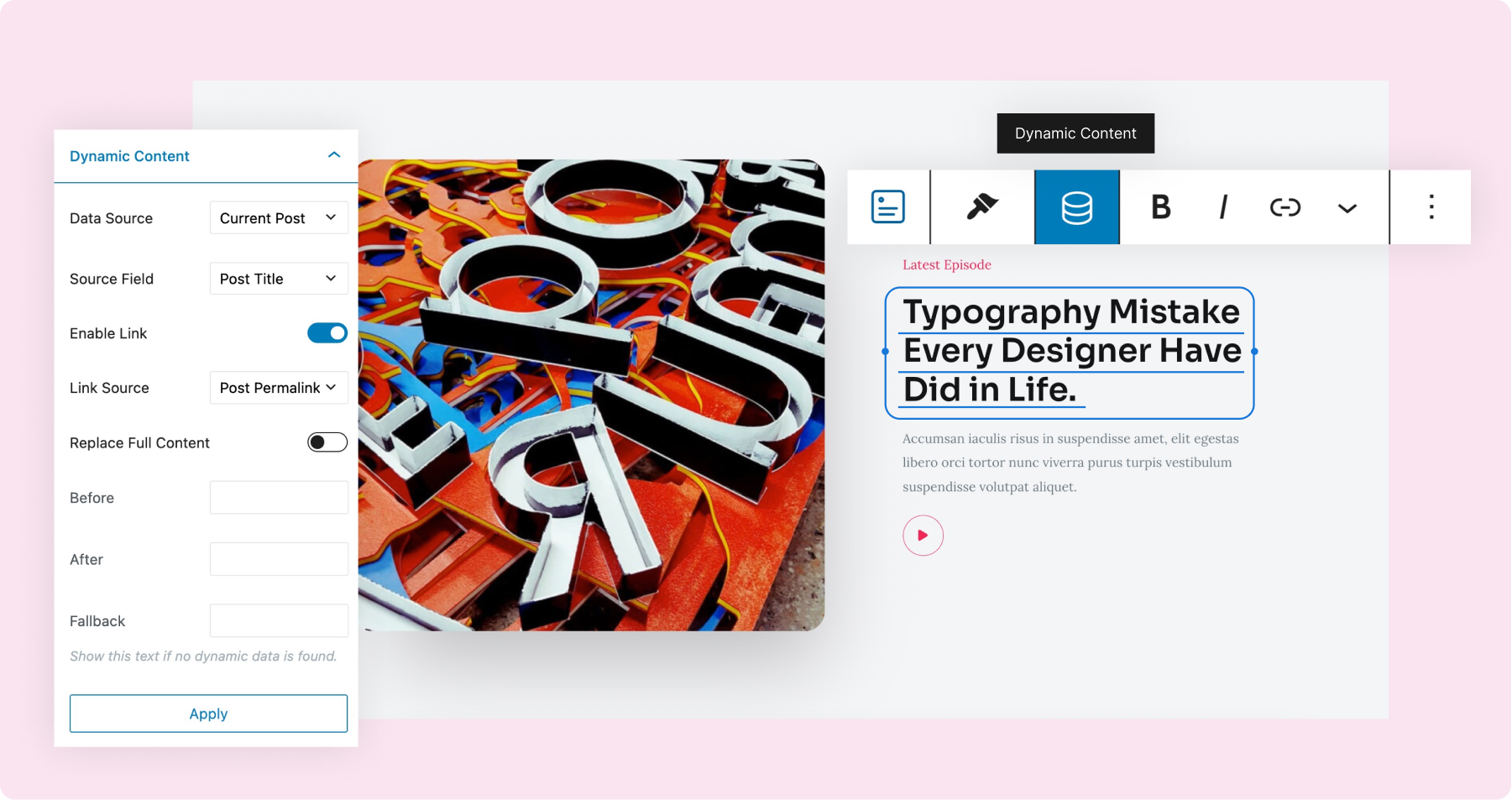 Dynamic Content Feature