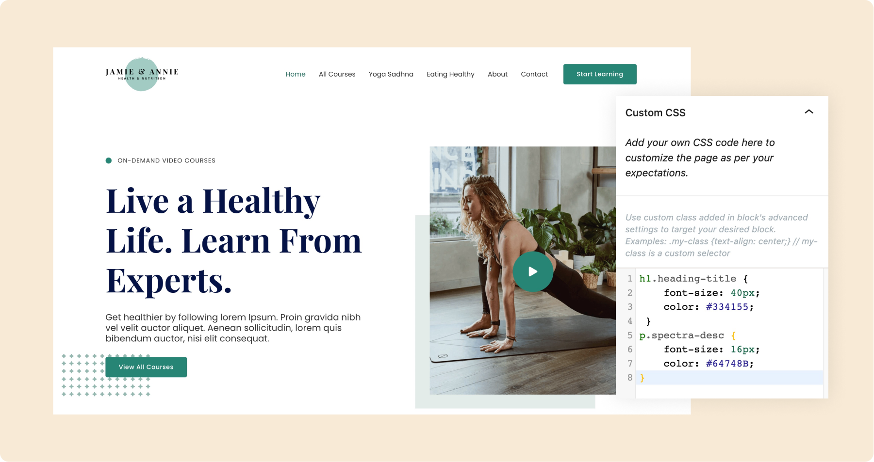 Per Page CSS Settings