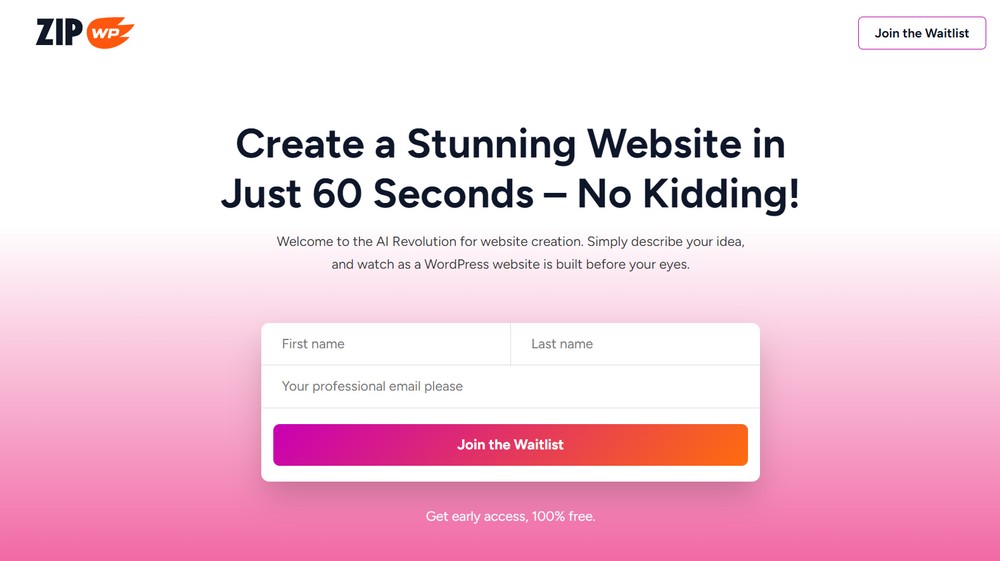 ZipWP AI website builder is changing the way websites are made ZipWP homepage