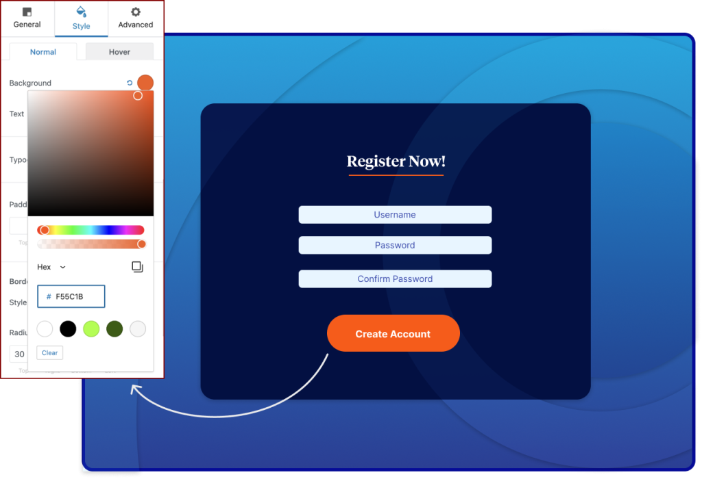 Registration Form Easy Customization Options