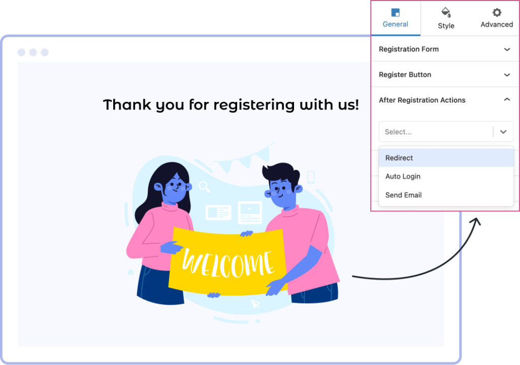 Registration Form Freedom To Decide the Post-Registrationn Experience