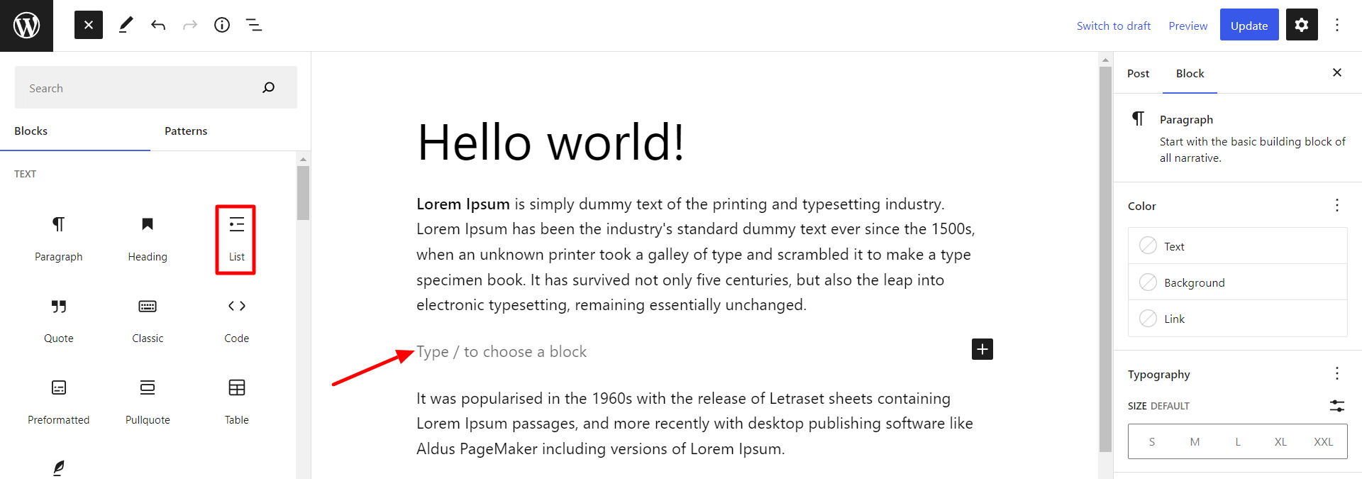 How To Add a List in WordPress – Easy To Follow Guide Add list block