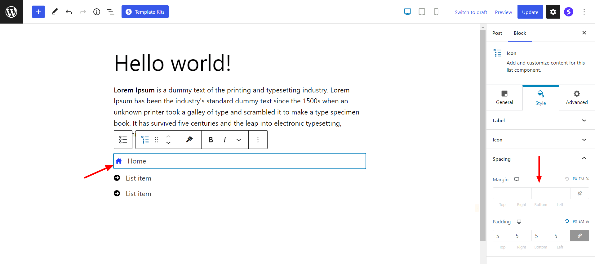 How To Add a List in WordPress – Easy To Follow Guide Manage list spacing