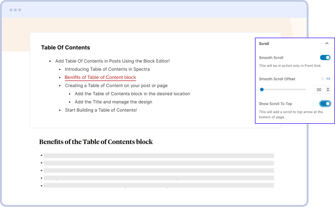 Smooth Scrolling And Anchor Links Table Of Content