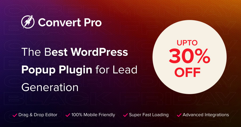 2024 WordPress Lifetime Deals: Up to 75% OFF Convert Pro Sale Banner