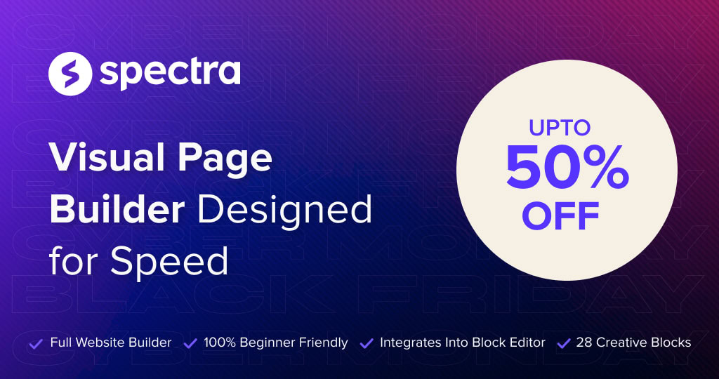 2024 WordPress Lifetime Deals: Up to 75% OFF Spectra-BFCM-Sale