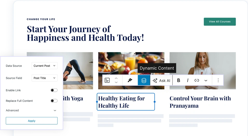 Dynamic Content Dynamic content feature in Spectra.